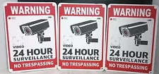 Security Signs 3 Pack Warning No Trespassing 24 Hour Video Surveillance