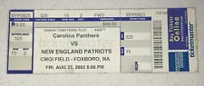 8/23/02 Carolina Panthers New England Patriots Pre Season Ticket Stub Tom Brady