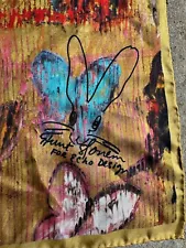 Hunt Slonem Colorful Abstract Butterfly Silk Scarf For Echo Designs Bunny Lg 40”