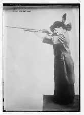 Miss VC Carson Shooting A Winchester Model 1897 Shotgun c1900 Old Photo