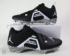 Nike Jordan Alpha Menace 3 Pro Promo Black Football Cleats Size 12 (FJ4979-001)