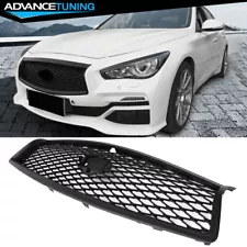 Fits 14-17 Infiniti Q50 Eau Rouge Style Matte Black Front Hood Upper Mesh Grille