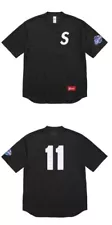 Supreme S Logo Baseball Henley Jersey XL Black DSWT Supreme Jersey NEW