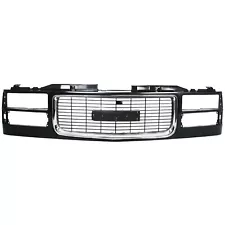 Grille Assembly For 94-98 GMC C1500 94-00 K1500 K2500 Yukon Chrome Opening