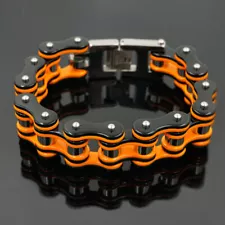 Men's Bracelets Motorcycle/Biker/Bicycle Chain Link Bracelet Orange Punk Jewelry