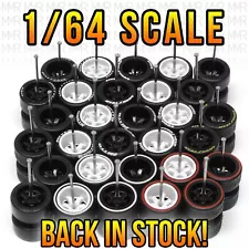 1/64 TE37 DEEP DISH Real Rider Wheels Rims Rubber Tires Set Custom for Hot Wheel