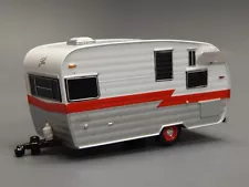 GL 1962 Shasta Airflyte Travel Camper Trailer Red Silver 1/64 Replica Diorama