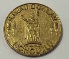 Hawaii Dollar Honolulu-Waikiki beach-Diamond Head 1.5” Local Trade Token