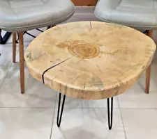 Live Edge Coffee Table with Epoxy Resin Natural wood Burl Slab Epoxy coat