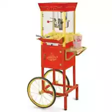 Vintage Professional 8 Oz Kettle Red Popcorn Machine Cart