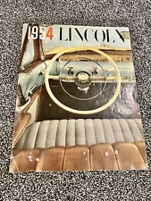 1954 Lincoln Original Large Sales Brochure - Cosmopolitan, Capri