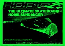 1970's HOBIE SUNDANCER SKATEBOARD Colorized Enlarged Poster 13" X 19" NEW PRINT