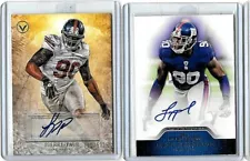 JASON PIERRE-PAUL LOT OF 2 DIFFERENT CERTIFIED AUTOGRAPH CARDS