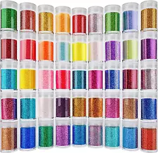 Ultra Fine Glitter 45 Colors Set, Holographic Glitter Powder for Tumblers, Arts