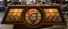 Vintage Heilemans Old Style Beer Hanging Pool Table Light Faux Stained Glass 41"