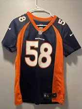 Authentic Von Miller Denver Broncos Jersey Mens Medium Navy Blue Nike On Field