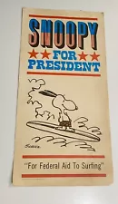 SNOOPY for President vintage Peanuts Hallmark white political poster RARE!