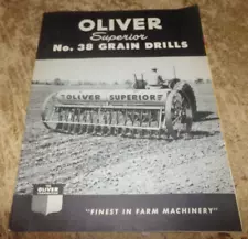 1948 oliver no.38 superior grain drill 2 page brochure in good shape used