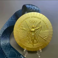 Paris Olympic Gold Medal Comes With Ribbon & Display Stand Exact Replica