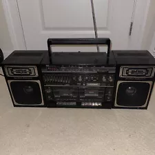 1980s LASONIC LPC-990 VINTAGE BOOMBOX HIGH FIDELITY DETACHABLE SPEAKERS