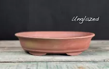 Unglazed Oval Bonsai Pot - 12" by Willow Bonsai