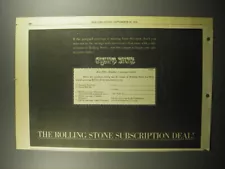 1974 Rolling Stone Magazine Ad - The Rolling Stone subscription Deal