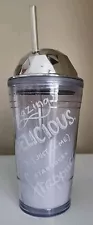 Starbucks Frappuccino 16 oz Grande Cold Cup Tumbler Silver Dome Lid 2012