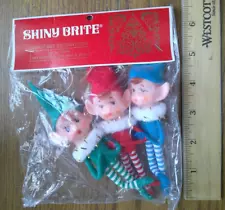 Vintage Shiny Brite Max Eckardt & Sons ELF Christmas Ornaments Japan Elves