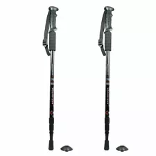 Pair of 2 Trekking Walking Hiking Sticks Anti-shock Adjustable Alpenstock Poles