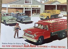 1955 sales dealer brochure for the "All-New Chevrolet Task Force Platform Trucks