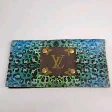 Keep It Gypsy Leather Checkbook Cover Card Holder Animal Print Multi Color Boho