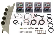 White MaxTow 4 Gauge Diesel Kit + Taupe Quad Pod for 03-09 Dodge Ram Cummins