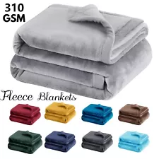 Thick Fleece Blanket Bed Sofa Throw Luxury Soft Warm Thermal Camping Blankets UK