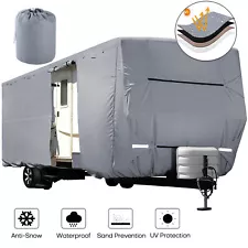 6-Ply Heavy Duty Travel Trailer RV Cover Waterproof Anti-UV Fits Camper 18'-38'