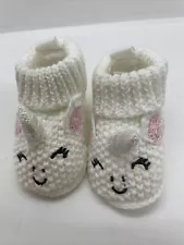 Newborn Unicorn White Crocheted Baby Booties or doll shoes