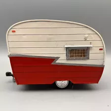 Shasta Trailer Compact Custom Scratch Made Red And White 1/24 for Diorama No Int