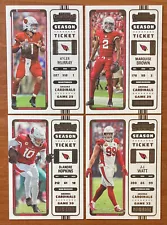 ARIZONA CARDINALS 2022 Panini Contenders Season Ticket Base Team Set of (4)