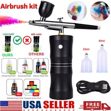 Portable Air Compressor Kit Airbrush Paint Spray Gun Nail Art Tattoo Airbrush