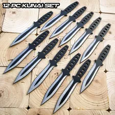 12PC Tactical Throwing Knife Fixed Blade Kunai Outdoor Martial Arts Knives Set