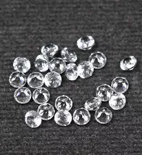 Natural White Topaz 4mm Round Cut 50 Pieces Untreated Loose Gemstone for sale