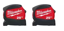 Milwaukee 25 Ft. Compact Wide Blade Tape Measure 2-Pack