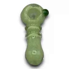 Glass Smoking Pipe For Tobacco Bowl Collectible Hand Pipes SLIME GREEN - 3.7"