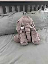 JUMBO FLOPPY PLUSH ELEPHANT SUPER SOFT ANIMAL PLUSH STUFFED TOY - GRAY