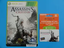 XBOX ASSASSIN'S CREED III BLOCKBUSTER CARD & BACKER CARD 5"X8"