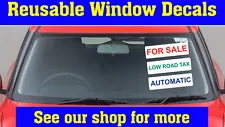 CAR SALES VISUAL SIGNS Self cling window screen stickers vinyl forecourt slogans