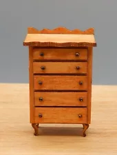 Vintage 1/4 Scale Highboy Dresser Dollhouse Miniature 1:48