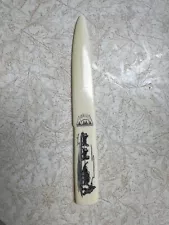 Vintage Eskimo walrus Ivory Scrimshaw Letter Opener Excellent Condition