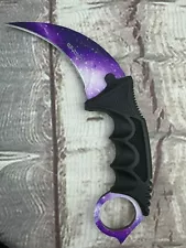 KCCEDGE CSGO Karambit Tactical Knife Galaxy, Fixed Blade, for Hunting/Camping