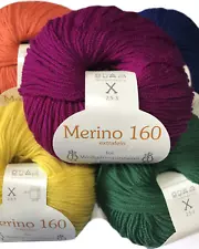 SALE! 10-Pack Ferner Wolle Merino 160 - 100% Merino Wool Yarn - Over $80 Value!