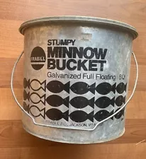 Vintage Frabill Stumpy Floater 8Qt. Galvanized Float Minnow Bucket + 2 dip nets